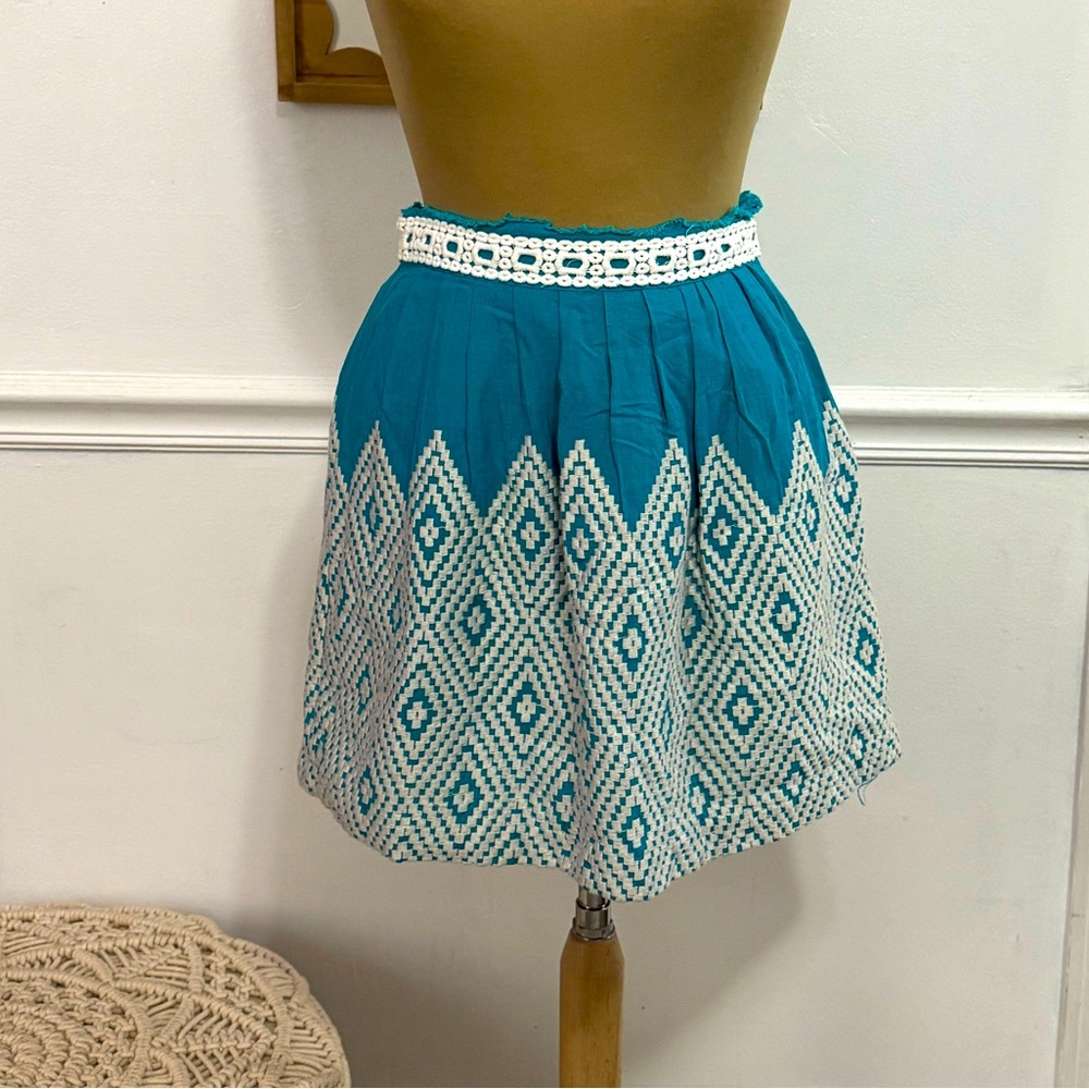 Signature8 Blue and White Mini Skater Skirt